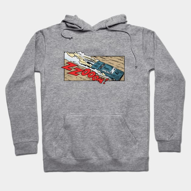 zzooom car comic panel Hoodie by candcretro